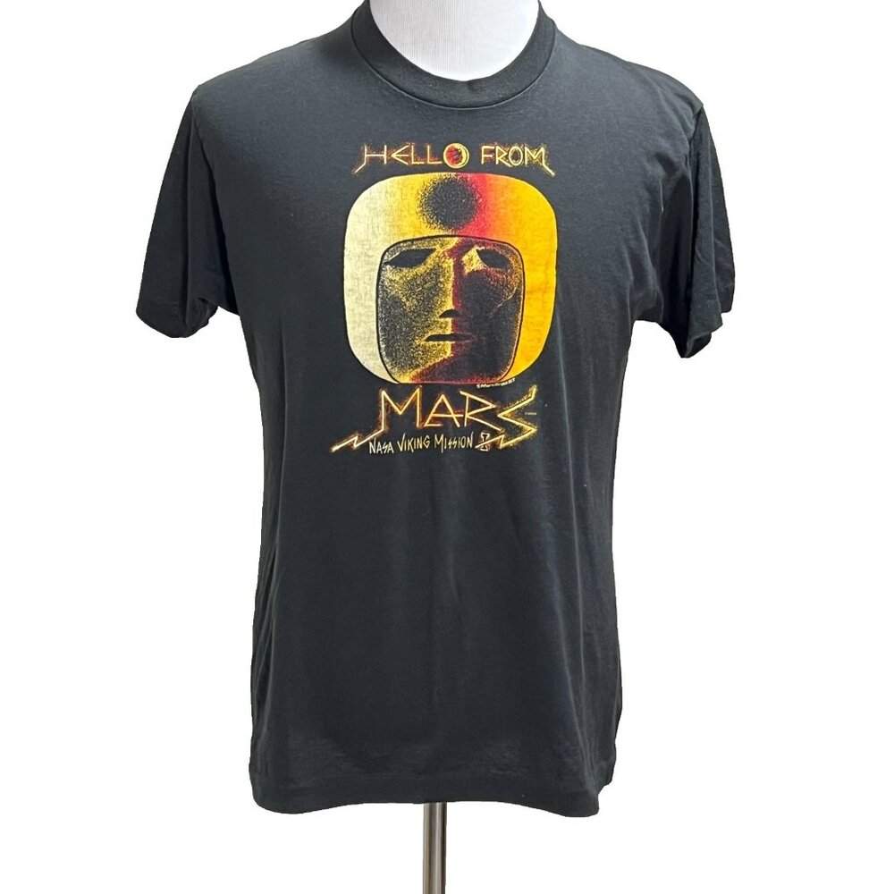 Vintage NASA Exploration Hello From Mars Rare Mens Medium T-Shirt Single Stitch